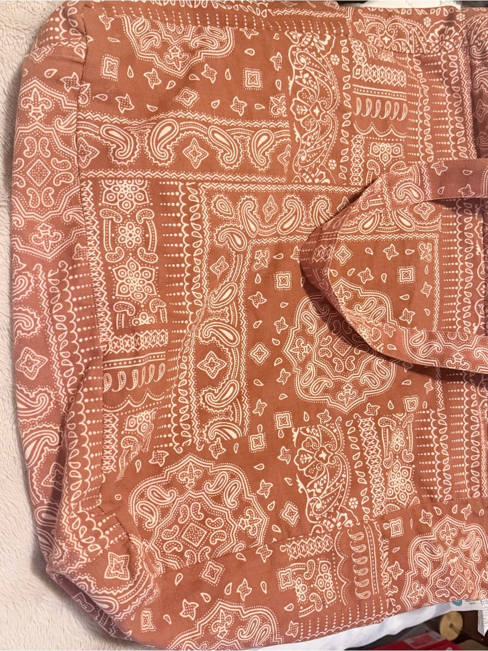 Free People Rust Bandana Print Tote